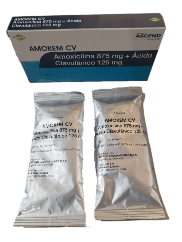 Amoxicilina de 875mg + ácido clavulánico 125mg
